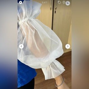 Organza sleeves. Detachable sleeves. White organza